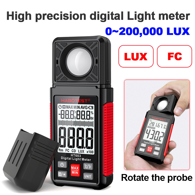 Photography Lighting For Indoor - HT603 Digital Lux Meter 0~200,000lux LCD