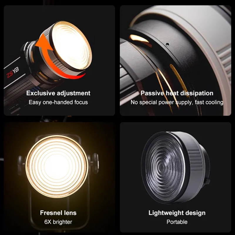 Fresnel Lens 15-55 Degree Adju - đánh giá và giá Photography Lighting Spotlight