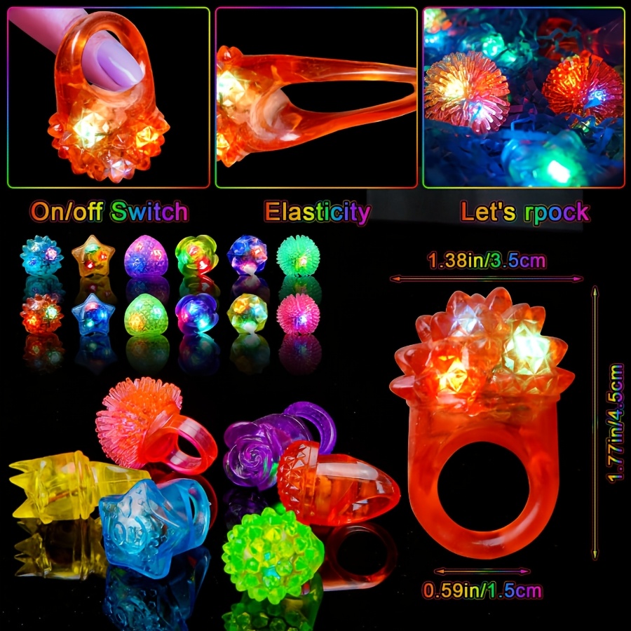 10Pcs LED Light Up Jelly Rings - đánh giá và giá Led Ring Light 18