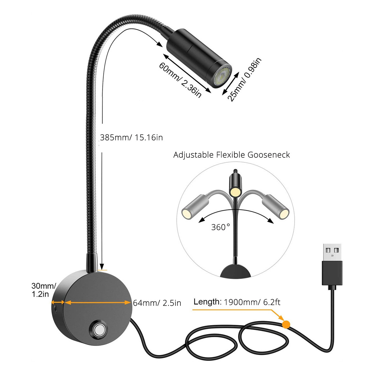 2pcs 5V USB Bedside Wall Readi - đánh giá và giá Photography Lighting Book