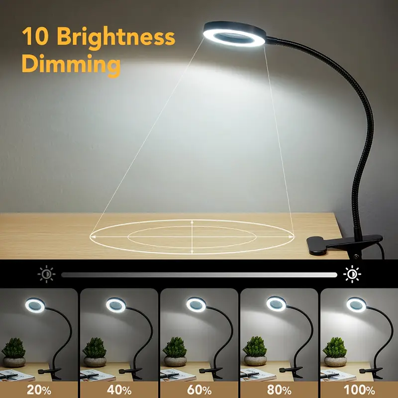 48 LEDs Clip on Desk Lamp 360° - đánh giá và giá Photography Lighting Book