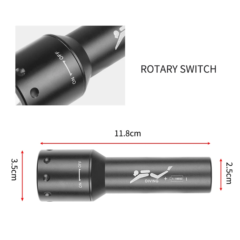 New T6 LED Diving Torch Long-R - đánh giá và giá Photography Of Lighting