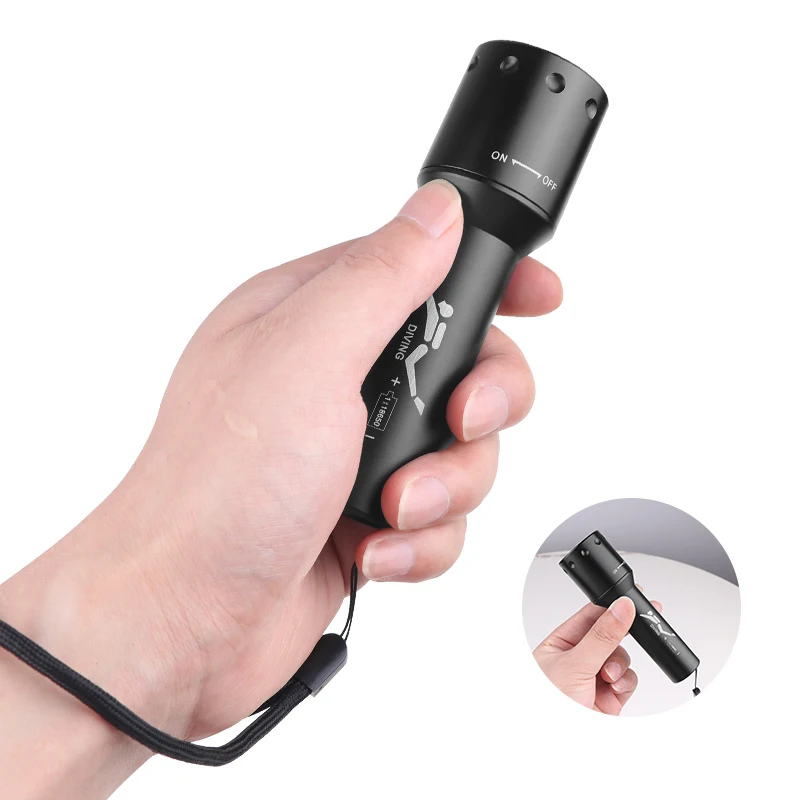 New T6 LED Diving Torch Long-R - đánh giá và giá Photography Of Lighting