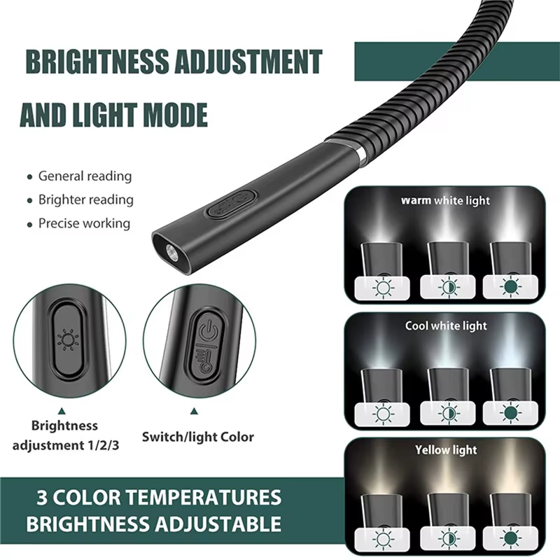 LED Reading Neck Lights USB Re - đánh giá và giá Photography Lighting Book